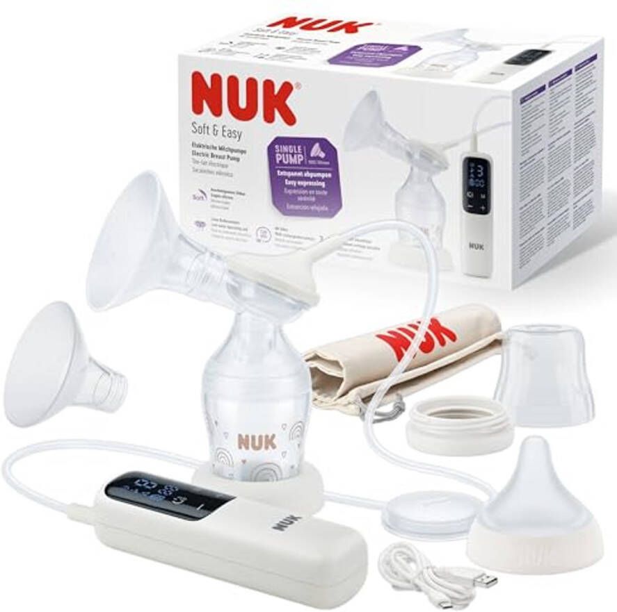 Zachte en stille elektrische borstkolf met siliconen opzetstukken voor optimale pasvorm