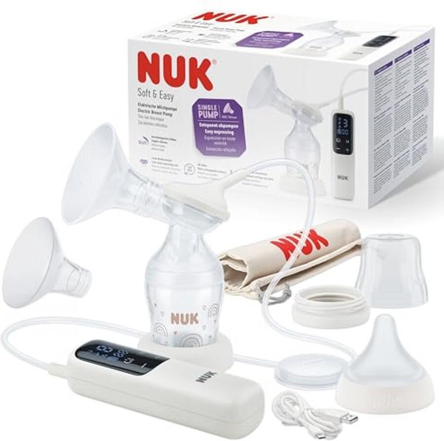 Zachte en stille elektrische borstkolf met siliconen opzetstukken voor optimale pasvorm