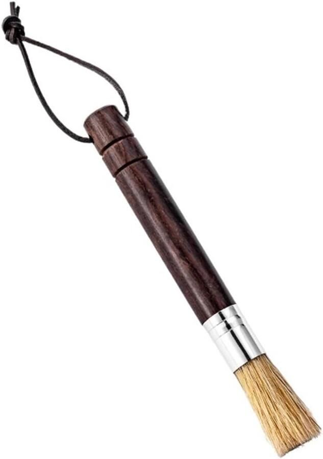 Zachte koffiereinigingsborstel massief houten handvat geschikt voor koffiezetapparaten en handmatige koffiemolens voor het reinigen van kieren 1 stuk