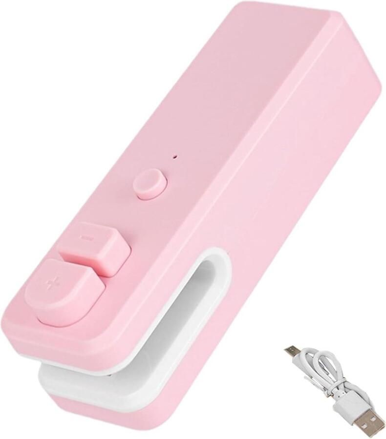Zak Sealer Cutter Handheld Verpakker Voedsel Vers Houden 2-in-1 Functie Compact Formaat Roze