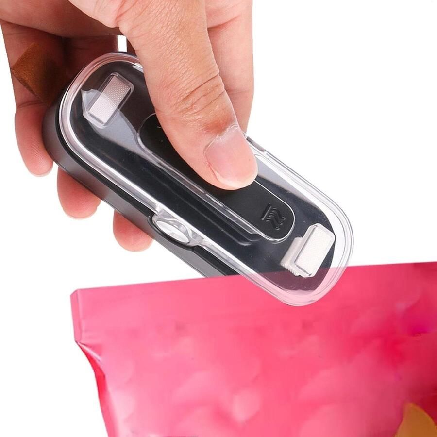Zak Sealer Hitte Sealer Voedsel Vers Houden Draagbaar en Compact 10 cm Zwart