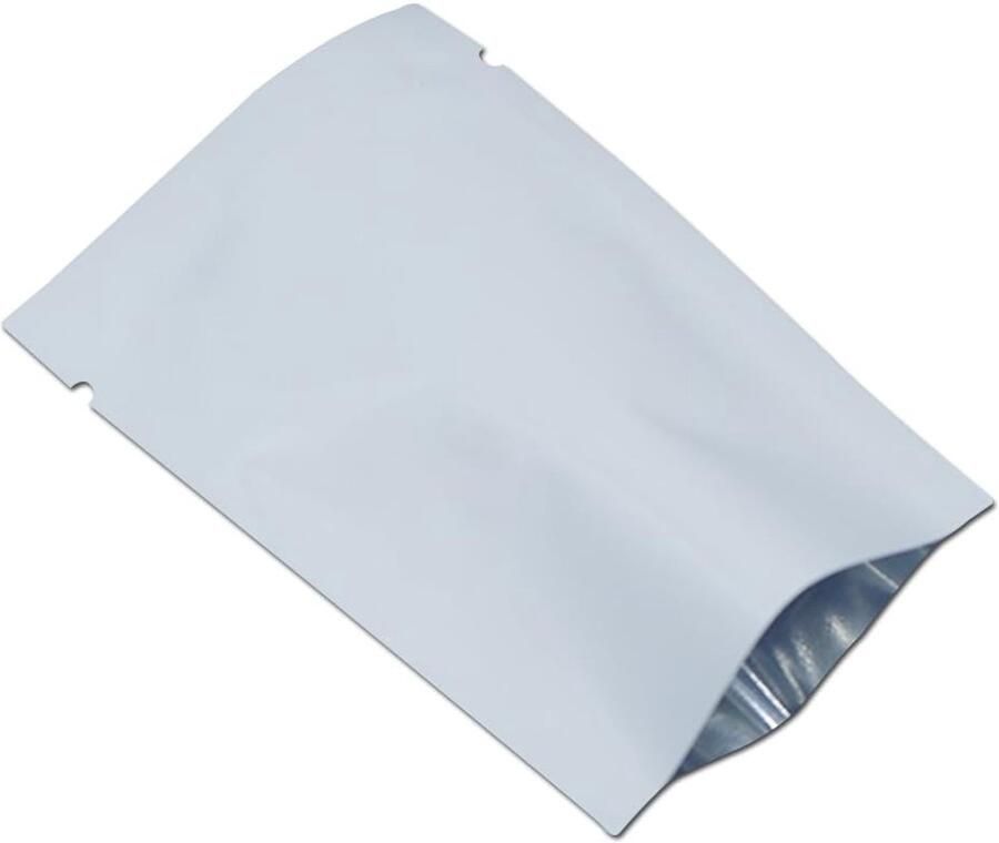 200 stuks gekleurde Mylar-foliezakjes wit 9 x 13 cm