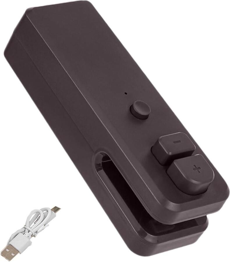 Zakkensluiter met snijder Zakverzegelaar hersluiter Vers houden snacks Oplaadbaar draagbaar apparaat 11x35x3 cm Bruin