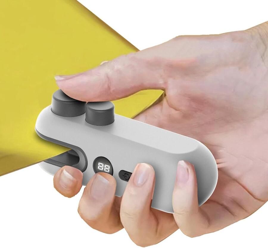 Zakkensluiters Oplaadbaar Hitteverzegelaars Snijder Voedsel Vers Houden 2-in-1 Functie 10cm Lengte Wit