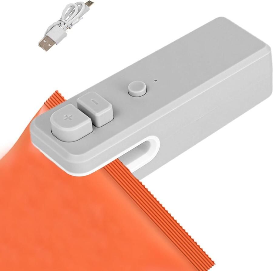 Zakkensnijder Sealer Zakverzegelaar Hitte Versheid Behoud Oplaadbaar Draagbaar 11 x 3.5 cm Grijs