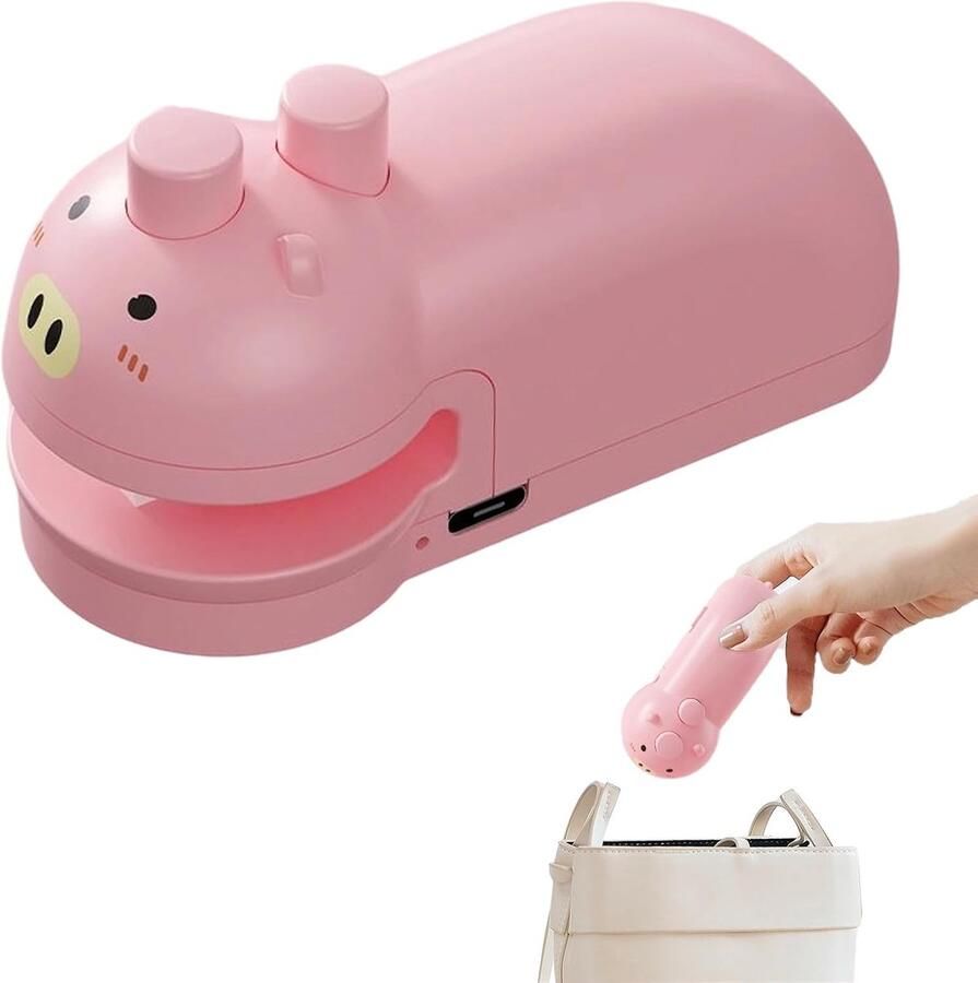 Zaksealer Mini sealer Voedsel bewaren Magnetisch ontwerp Compact formaat Roze