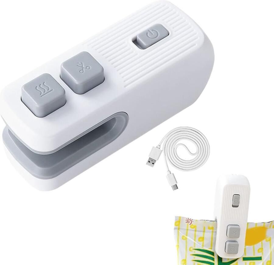 Zaksluiter Mini Sealer Voedsel Bewaren Oplaadbaar Hitte-afdichting 3.7x3.2x9.5 cm