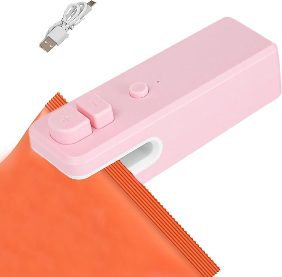 Zaksluiter Snijder Keuken Sealer Voedsel Bewaren Oplaadbaar Met Cutter Compact Ontwerp Roze