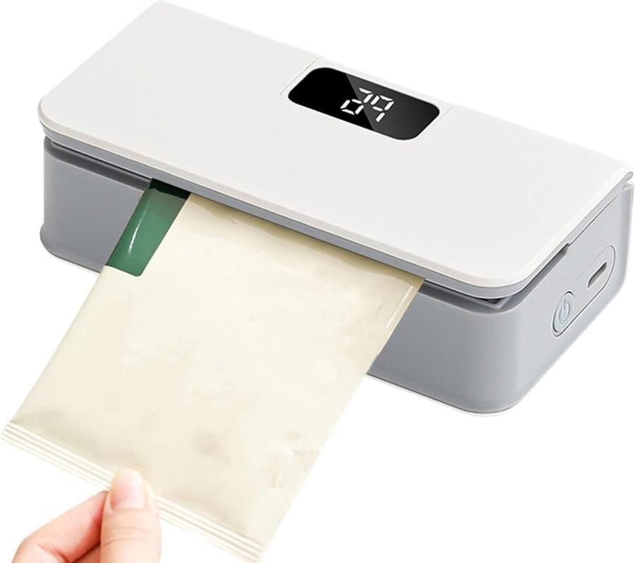 Zaksluitmachine Mini Sealer Chip Sealer Voedsel Vers Houden 2-in-1 Snijden Afdichten 12.5 cm Wit