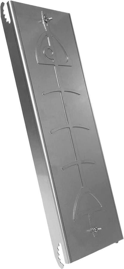 Zalmgrillhouder Visrek RVS Buiten Koken 180 Graden Draaibaar 53 x 17 cm Zilver