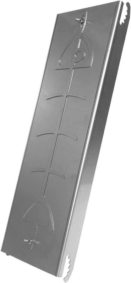 Zalmhouder Grill Vis Plank Buiten Koken 180 Graden Draaibaar 62.6 x 18.7 cm Zilver
