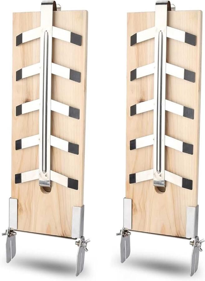 Zalmplank rookplank set van 2 5 standen instelbaar met stabiele roestvrijstalen houder zalm tot 2 5 kg voor vuurschalen outdoor grill cederhouten plank