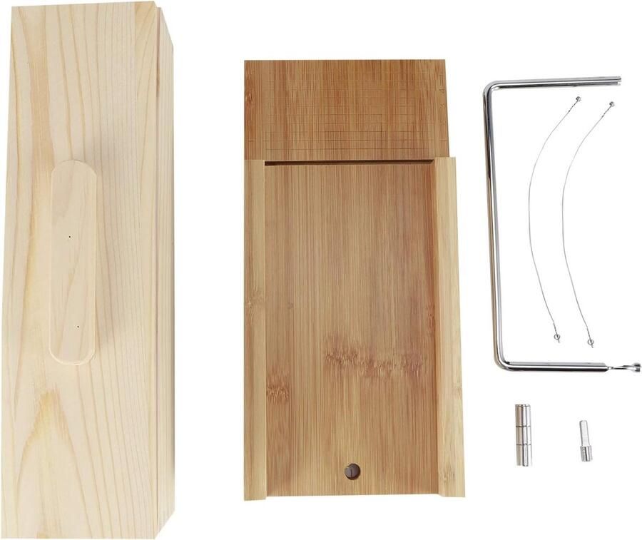 Zeepsnijder met Box Handgemaakt Gereedschap Zeep Maken Verstelbare Draad 28x18x13 cm Paars