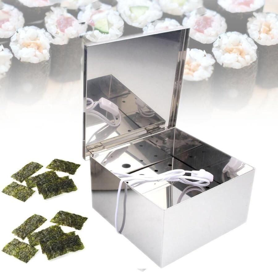 Zeewier Droogoven Algen Droger Sushi Bereiden Instelbare Temperatuur 24x24x14cm Zilver