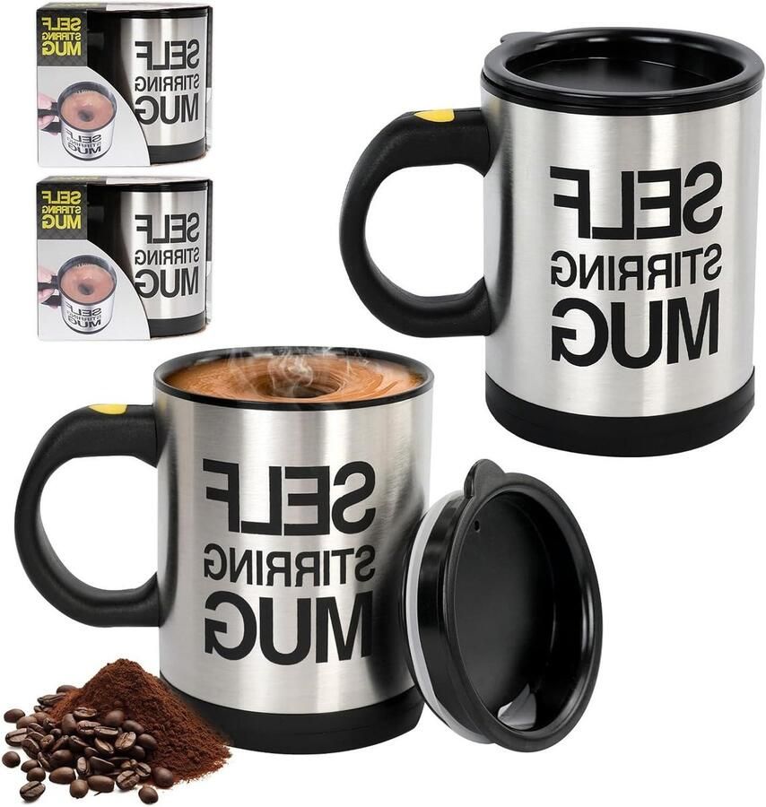 Zelf Roerende Mok Automatische Mixbeker Koffie Drankjes Mengen Dubbele Isolatie 350 ml Transparant