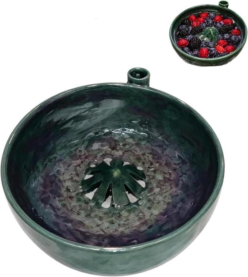 Zelfdraaiende Kom Fruitwasser Zeef Snelle Reiniging Automatische Vortex-actie 100 mm Bosgroen