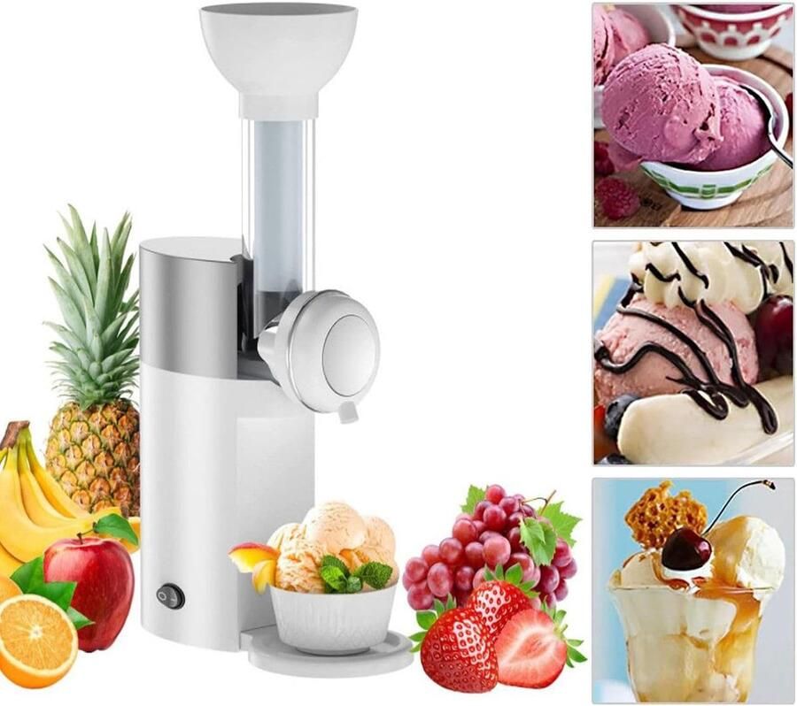 Zelfgemaakte IJsmachine Dessert Maker Snelle Desserts Fruit naar Wens Compact Formaat Wit
