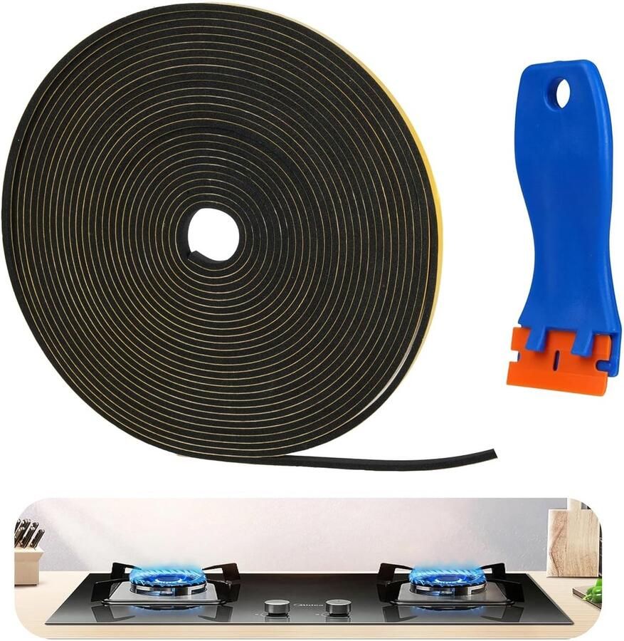 Zelfklevende Schuimafdichting 5 m Raamafdichting voor Kookplaat 6 x 3 mm Afdichtingsband voor Keuken en Spoelbak Ideaal voor Energie-efficiëntie en Geluidsisolatie