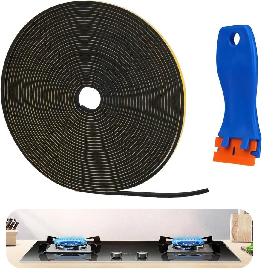 Zelfklevende Foam Seal 5 m Raamafdichting voor Kookplaat 6 x 3 mm x 5 m Afdichtstrip voor Glasplaat Keuken en Spoelbak Afdichting