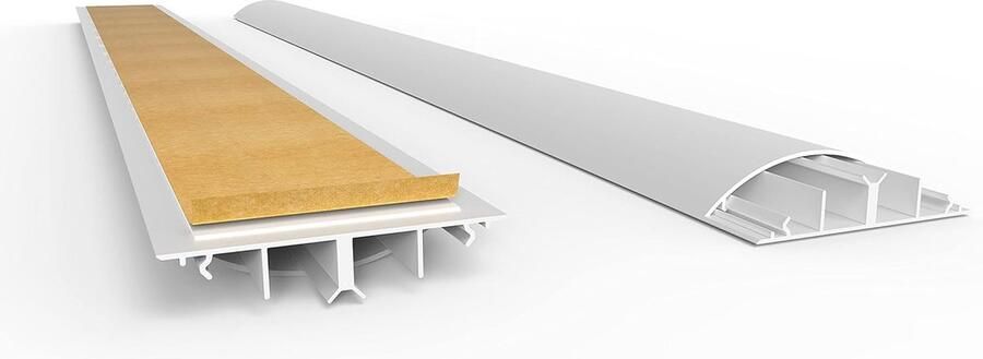 Zelfklevende kabelgoot voor 12 kabels PVC kabelbrug vloerbescherming 9 x 2 x 200 cm