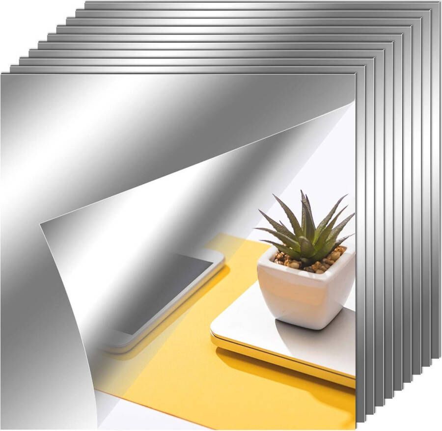 Zelfklevende Spiegelstickers Flexibele Muurdecoratie (10 stuks 15 x 16 cm)