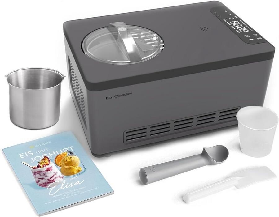 Zelfkoelende IJsmachine en Yoghurtmaker met Groot Reservoir en Digitale Bediening