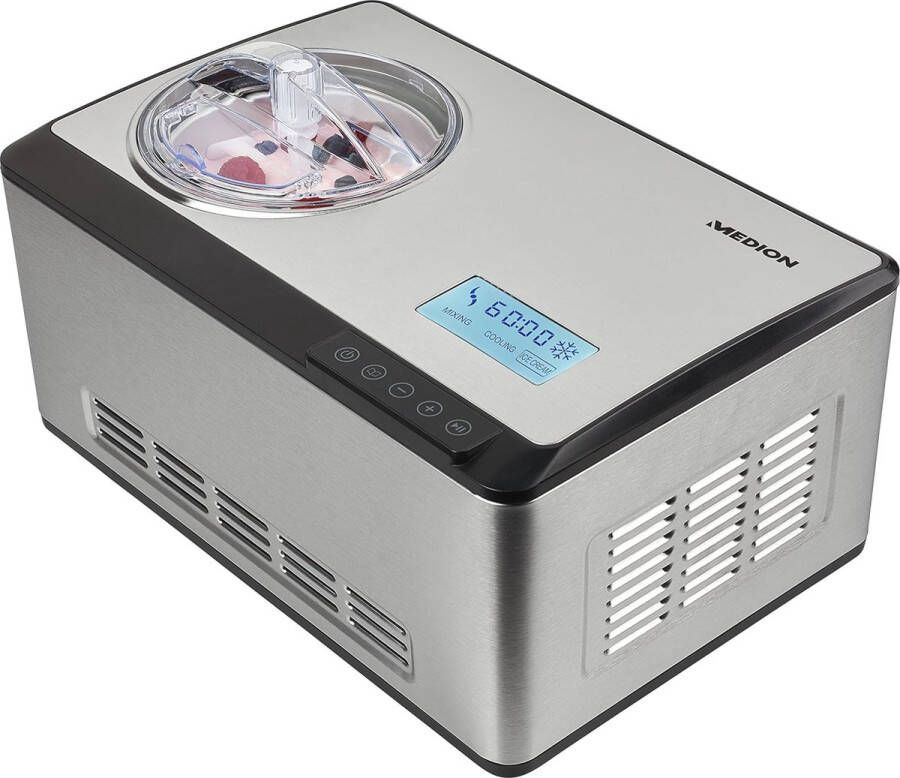 Zelfkoelende IJsmachine met Compressor 2 Liter Capaciteit voor IJs Sorbet en Bevroren Yoghurt