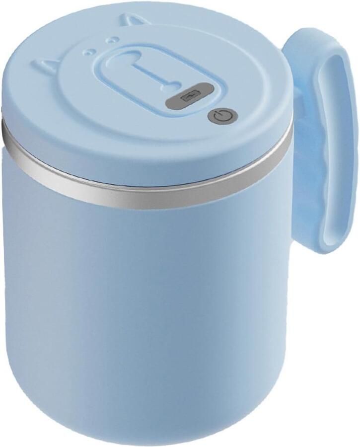 Zelfroerende 400 ml roestvrijstalen lekbestendige mok waterdichte automatische mengbeker voor pauze ontspanning ochtend pendelen dagelijks werk reizen thuis werkplek