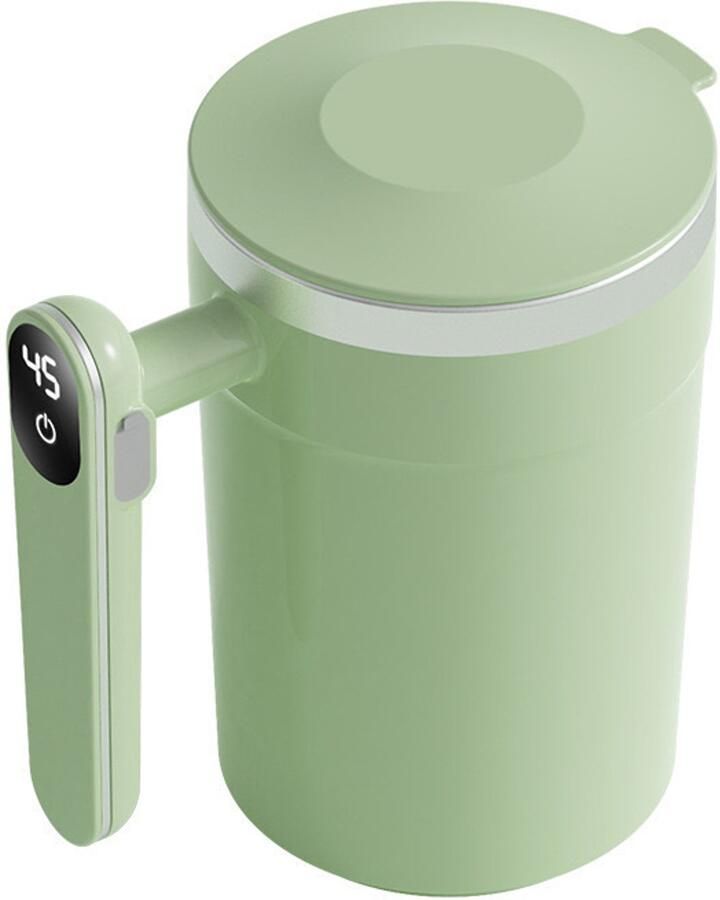 Zelfroerende beker 400 ml automatische magnetische roerbeker roestvrijstalen elektrische koffiemok met temperatuurweergave geschikt voor koffie melk en cacao (groente)