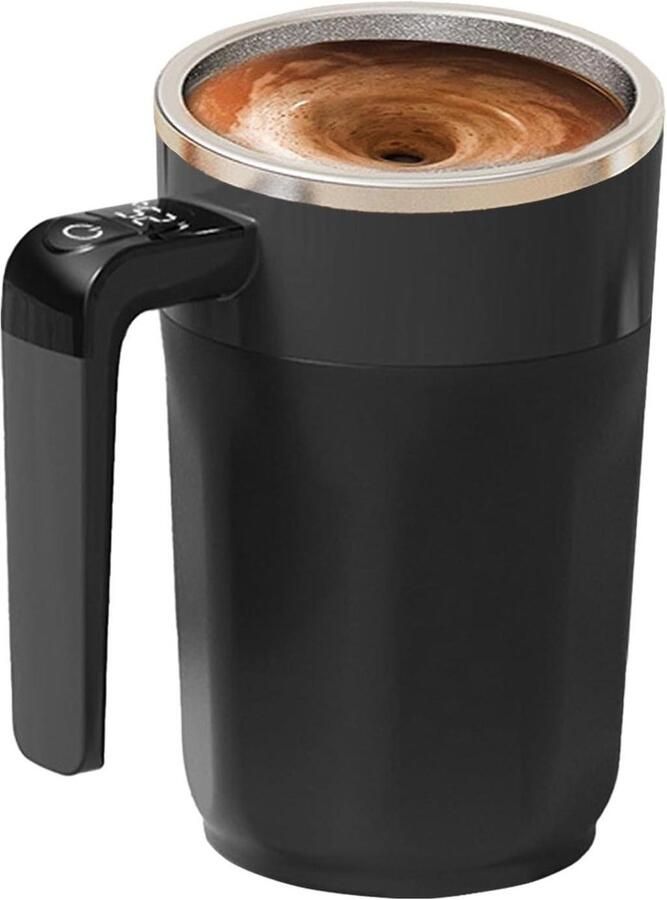 Zelfroerende Beker Elektrische Mok Dranken Mengen Geïntegreerd LCD 400 ml Zwart