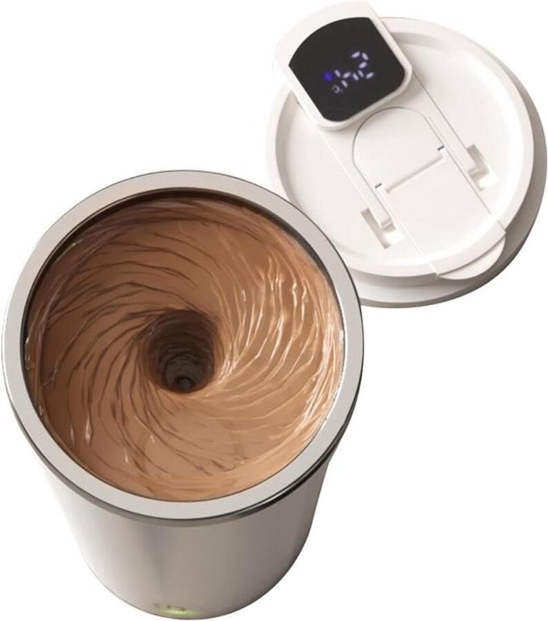 Zelfroerende Beker Elektrische Mok Dranken Mengen Met Temperatuurdisplay 400ml Inhoud