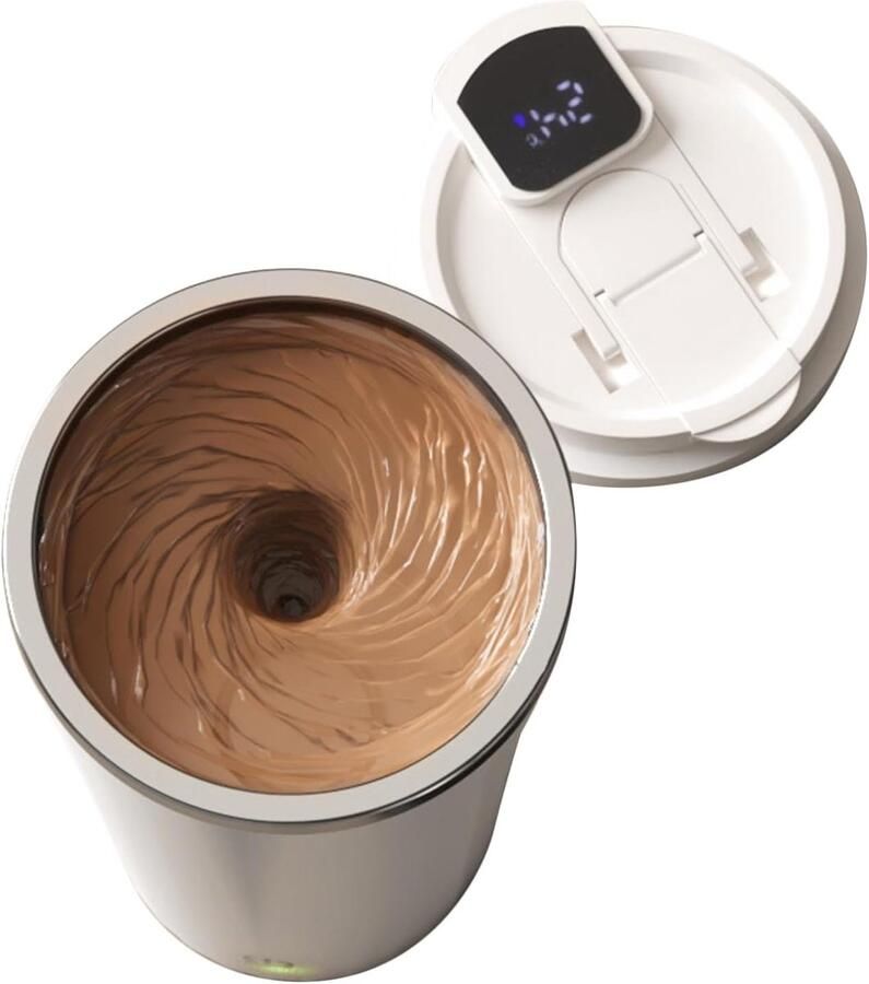Zelfroerende Mok Oplaadbare Beker Dranken Mengen Met Temperatuurdisplay 400ml Inhoud