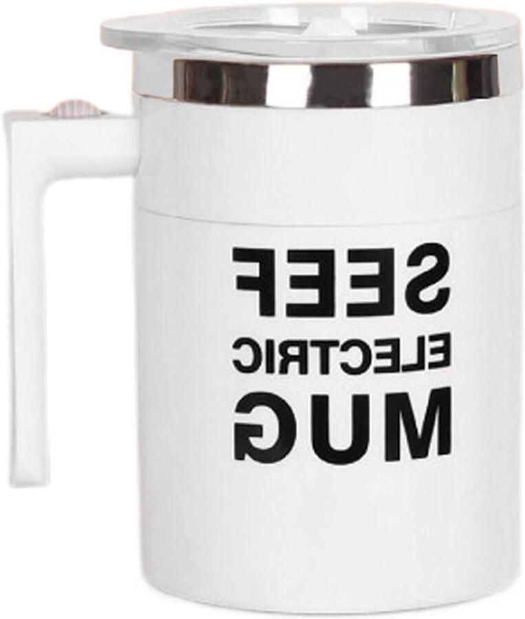Zelfroerende Beker Magnetische Mok Dranken Mengen Automatisch Roeren 400 ml Wit