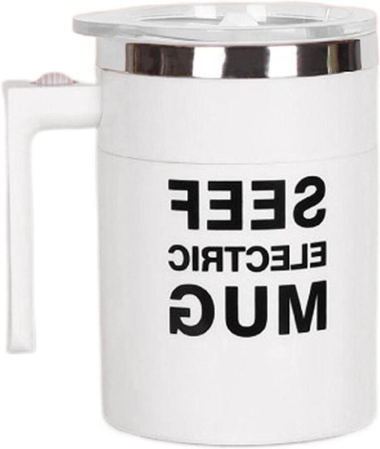 Zelfroerende Beker Magnetische Mok Koffiemixer Dranken Mengen Automatisch Roeren 400 ml Wit