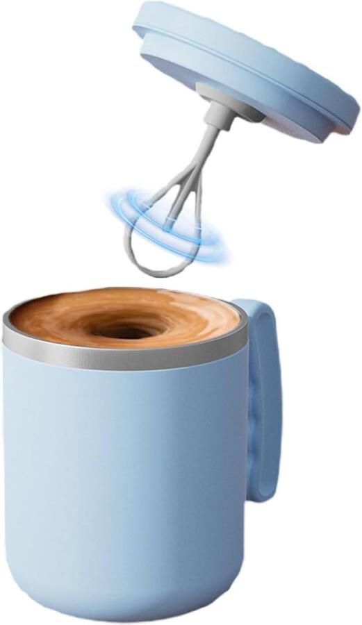 Zelfroerende Mok Automatische Beker Koffie Mixen Oplaadbaar via Type-C 400 ml Capaciteit Blauw