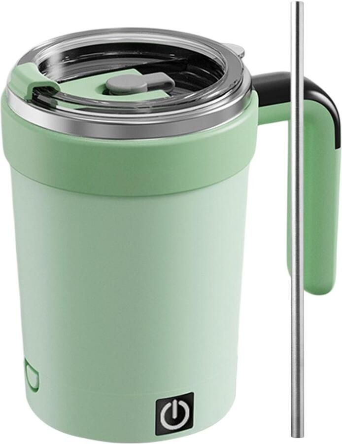 Zelfroerende Mok Automatische Mok Mixbeker Dranken Mengen Temperatuurweergave 380 ml Groen