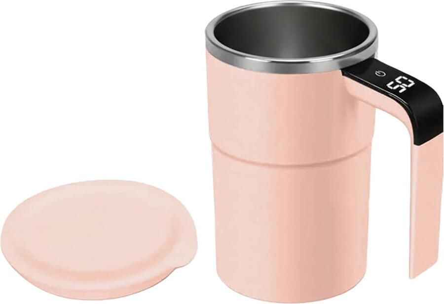 Zelfroerende Mok Mengbeker met Deksel Dranken Maken Automatische Temperatuurweergave 138 x 8 cm