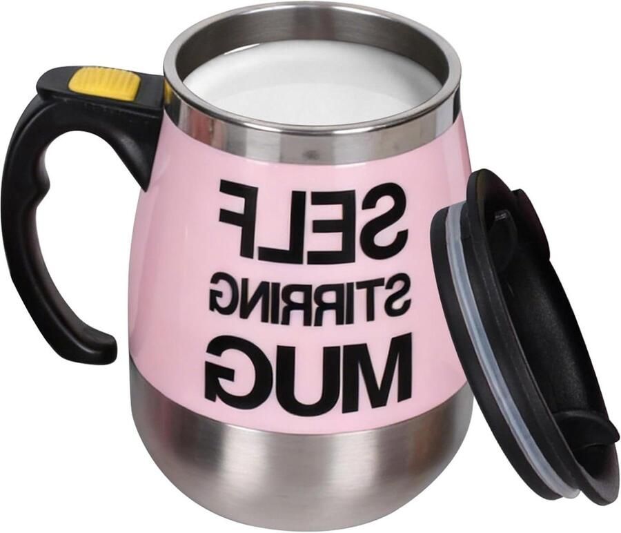 Zelfroerende Mok Mixbeker Elektrisch Dranken Mengen Stil Automatisch Roeren 400 Ml Roze