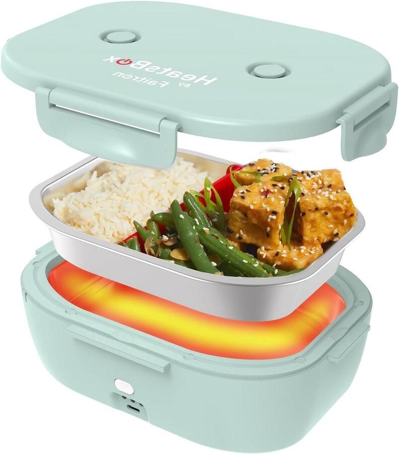 Zelfverwarmende lunchbox Draagbare voedselwarmer Warme maaltijd onderweg App bediening 540 ml Groen