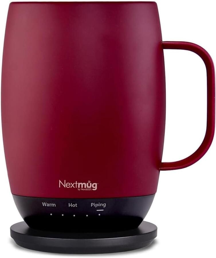 Zelfverwarmende Mok Slimme Beker Drinken op Temperatuur Langdurige Batterij 18 Ounce Bordeauxrood