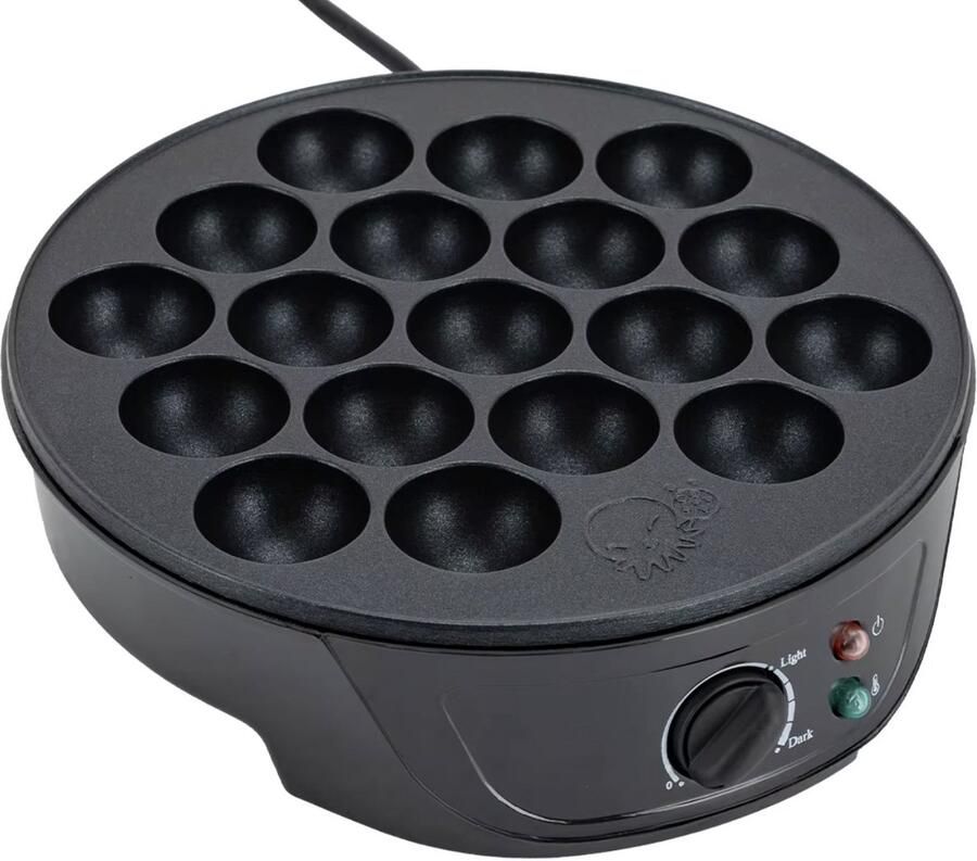 Zerova Poffertjespan Poffertjes maker Electrische bakplaat 750W Temperatuurregelaar Anti-aanbak laag 18 gaten Zwart