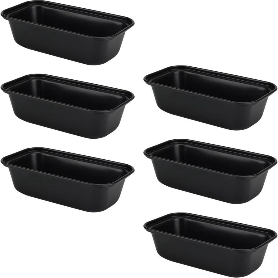 Zesdelige set mini broodvormen 15.5 x 8.5 cm anti-aanbak ideaal voor bakken van kleine broden en gebak in de oven