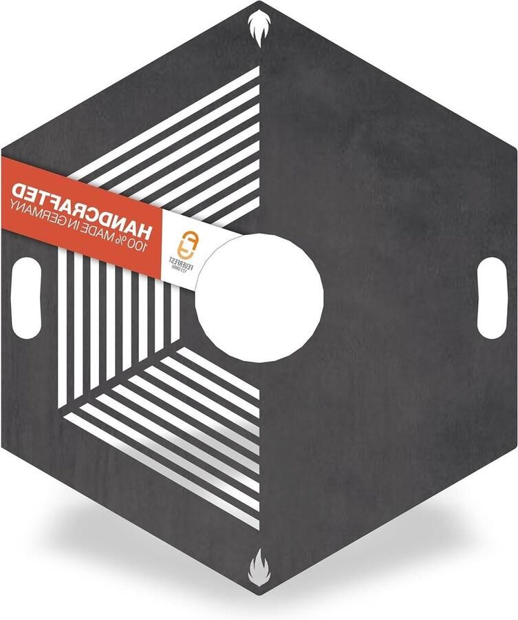 Zeshoekige Grillplaat Vuurplaat BBQ Buiten Koken Verschillende Temperatuurzones 80 cm Diameter Zwart