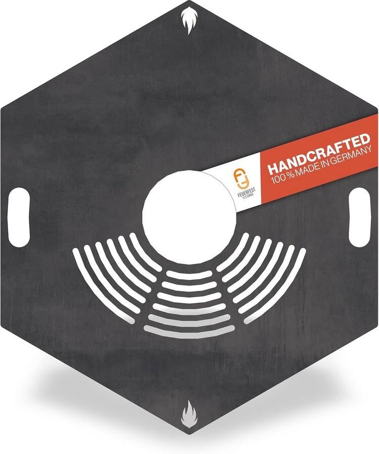 Zeshoekige Vuurplaats Grillring Plancha Ø 98 cm Universele Grillplaat voor BBQ en Vuurton