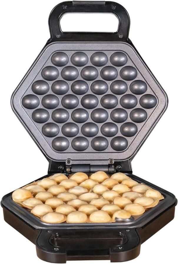 Zeshoekige Wafelmaker 700W Zwart Zilver