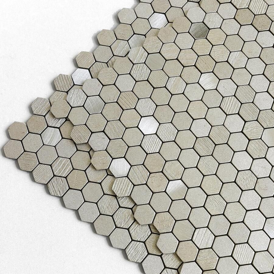 Zeshoekige Zelfklevende Keuken Tegels Kleine Mozaïek Backsplash voor Fornuis en Muur (10 Stuks)