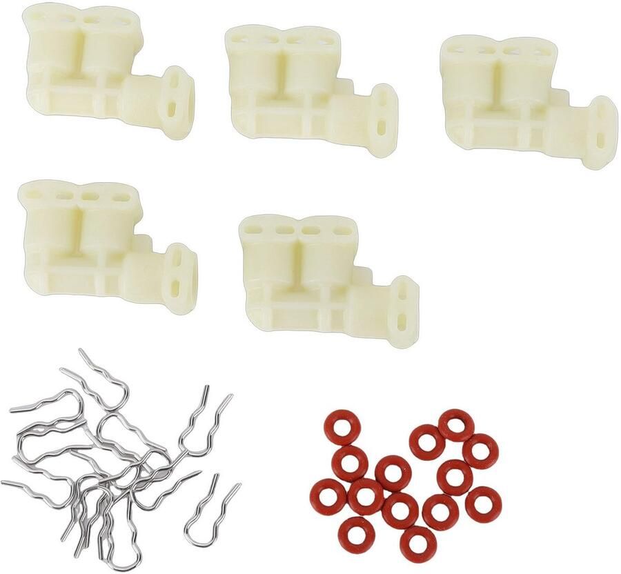ZEYNOMAX- Vloeistofconnectorset F-vormig 5 Connectoren 15 Klemmen 15 Siliconen Ringen Geschikt voor Jura Koffiemachines Veilige Vloeistofafdichting Koffieconnector