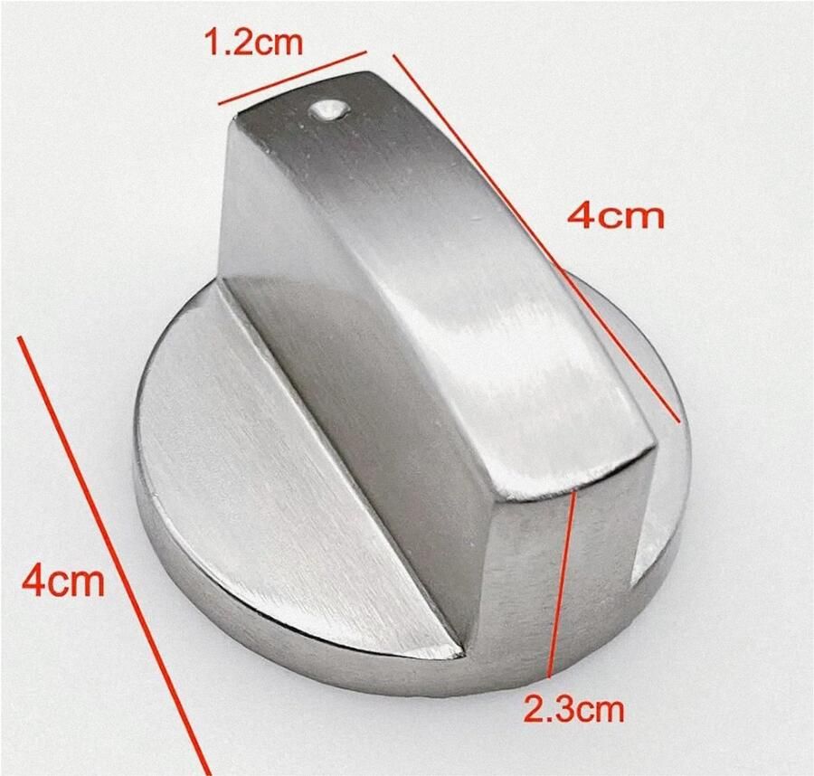 Zilveren metalen kookplaatknop universele bedieningsknop voor gaskookplaat set van 4