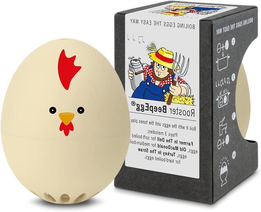 Zingende Eierwekker Kookwekker Ei Piepei Perfect Gekookte Eieren Speelt 3 Melodieën 1 Ons Beige