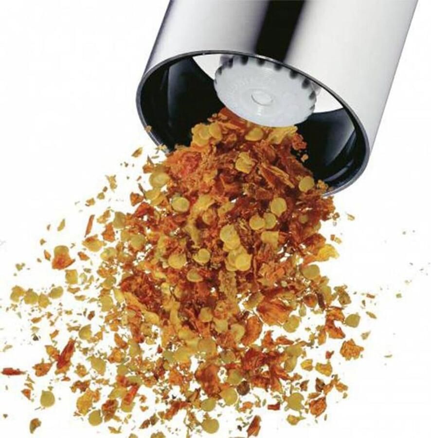 Zout- en pepermolen 18 cm ongevuld Cromargan roestvrij staal glazen container keramisch maalwerk molen voor zout peper chilipepers